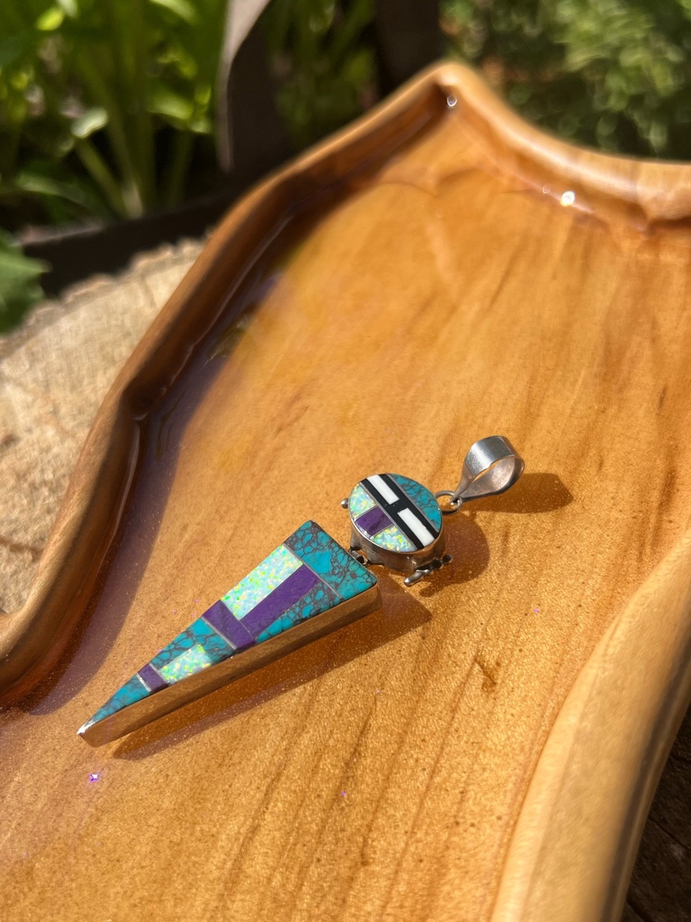 Zuni Style Pendant with Turquoise and Opal